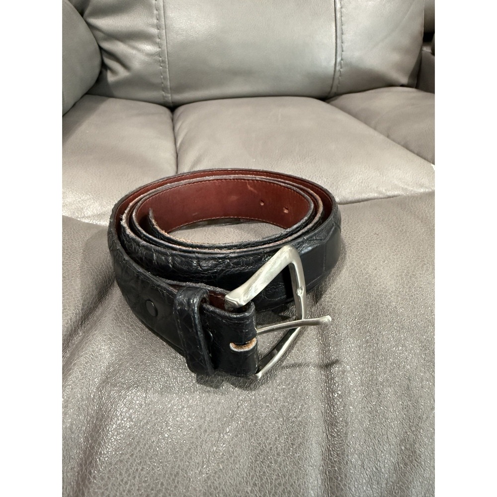 Genuine Black Alligator Belt by Kinnamon Lakeland,‎ Florida Hand Crafted In USA